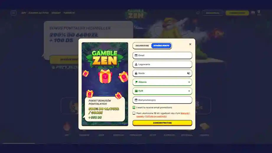 Rejestracja Gamblezen